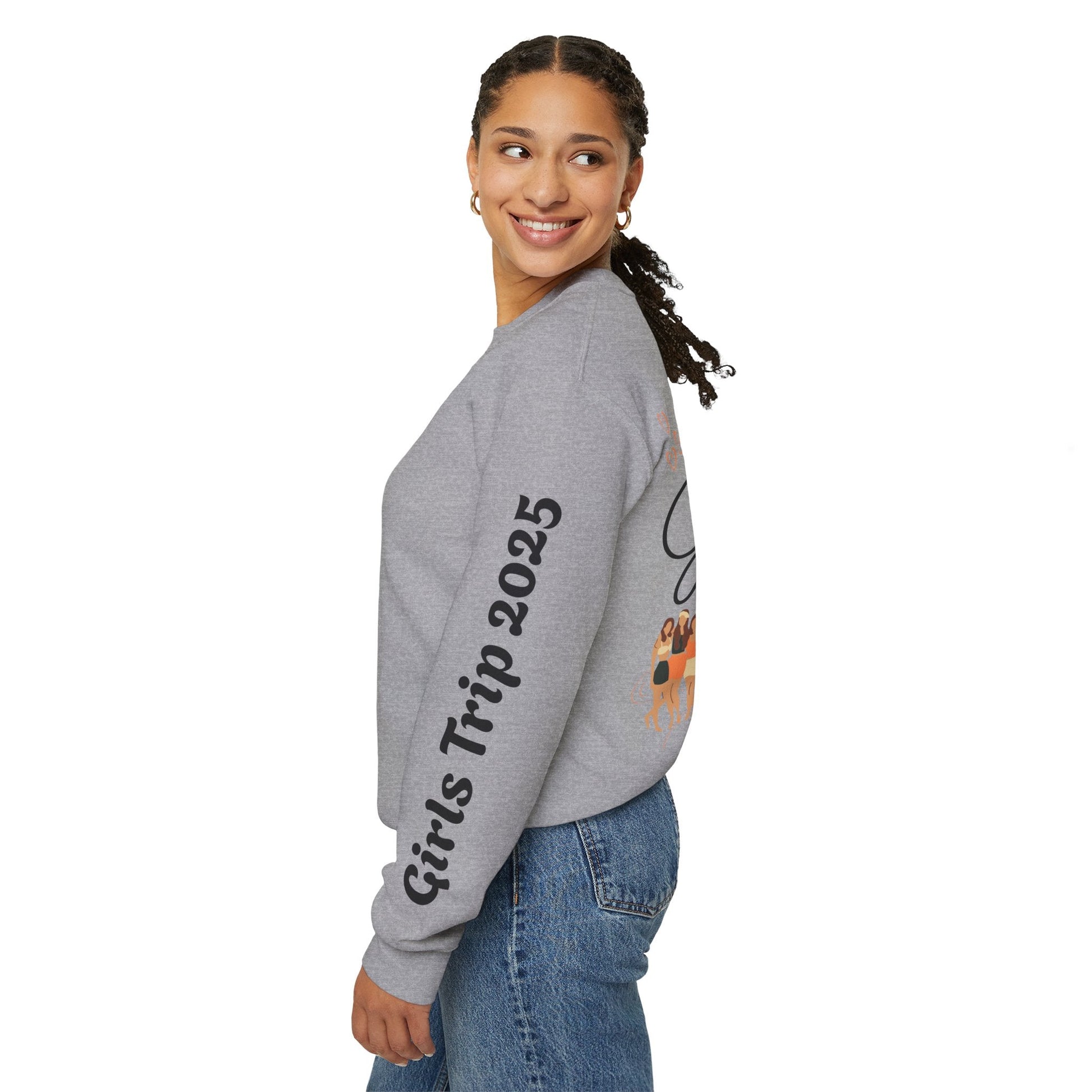 Crewneck Sweatshirt - Girls on the Loose Adventure Memories Celebration - Tiny Zen Gardens