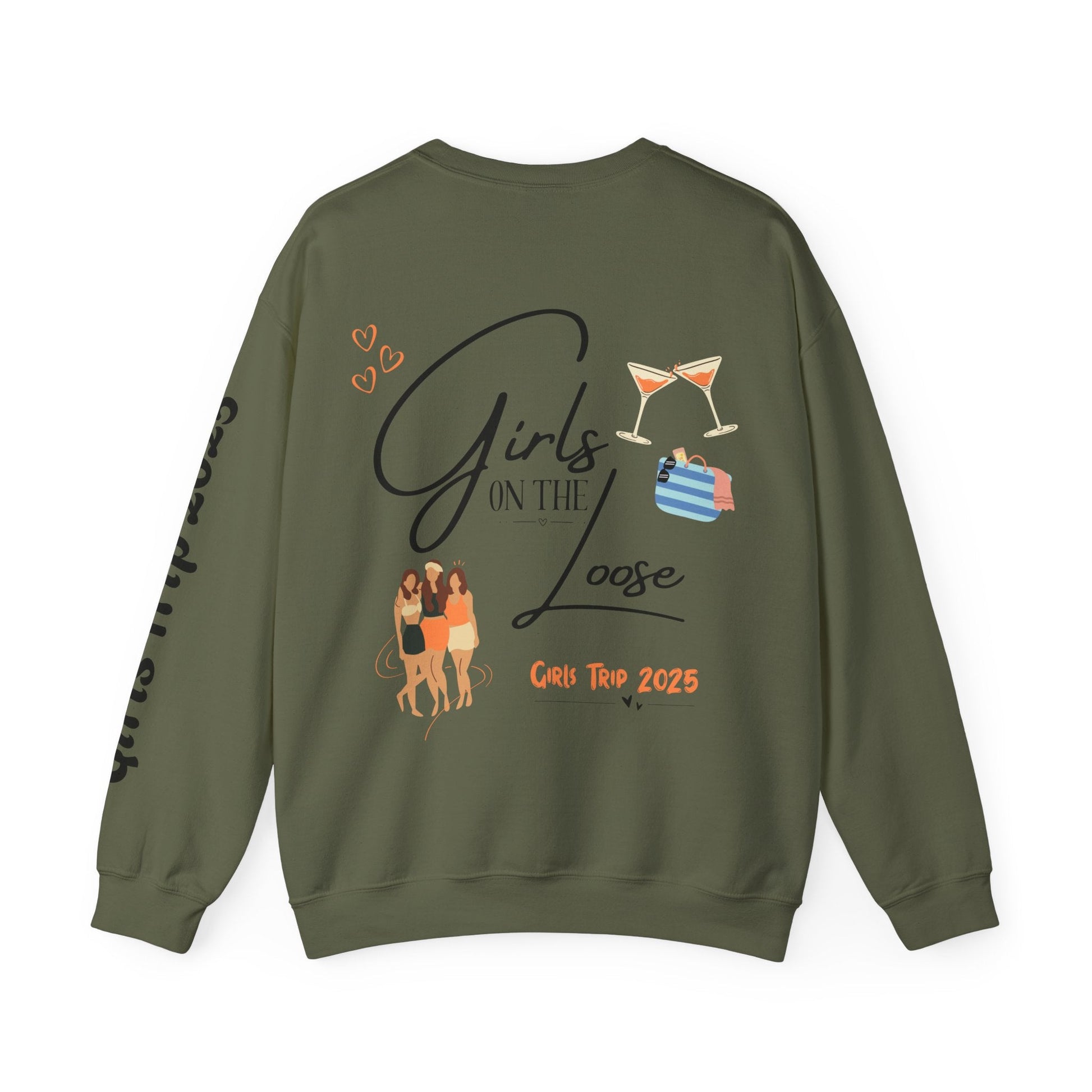 Crewneck Sweatshirt - Girls on the Loose Adventure Memories Celebration - Tiny Zen Gardens