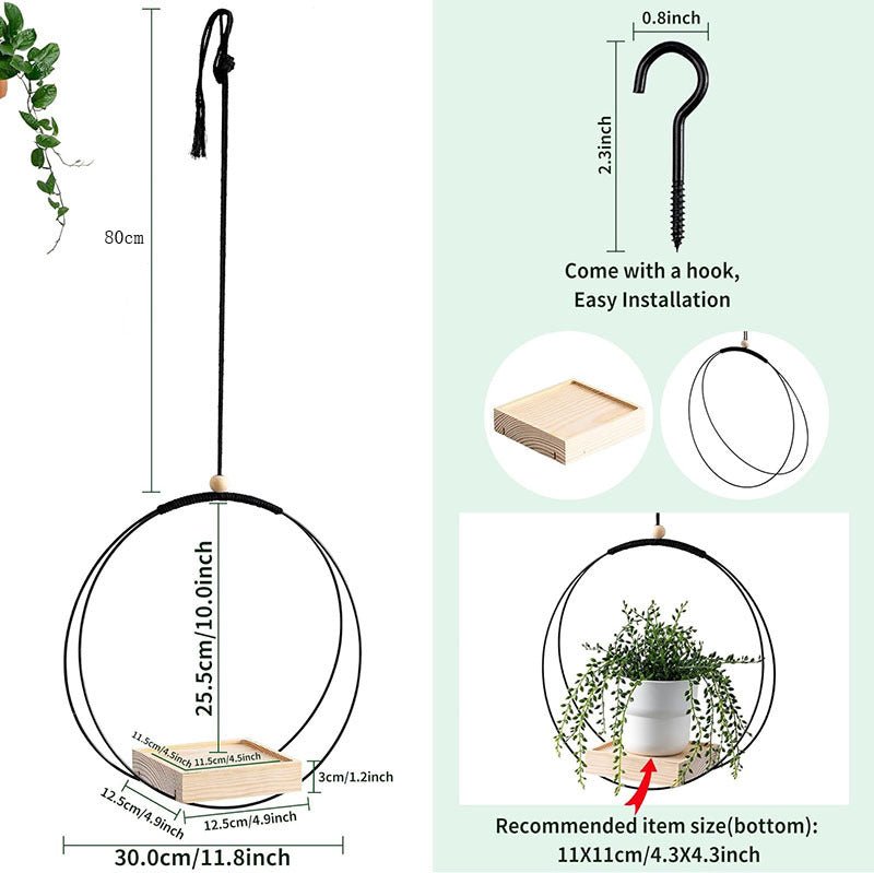 Hanging Flower Pot Plant Bracket Air Green Plant Flower Pot Decoration - Tiny Zen Gardens