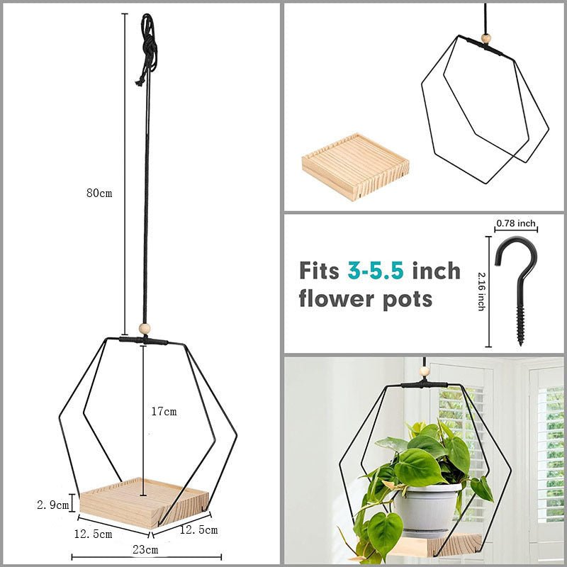 Hanging Flower Pot Plant Bracket Air Green Plant Flower Pot Decoration - Tiny Zen Gardens