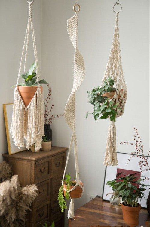Plant Hanging Spider Plant Net Bag Decoration Boho - Tiny Zen Gardens