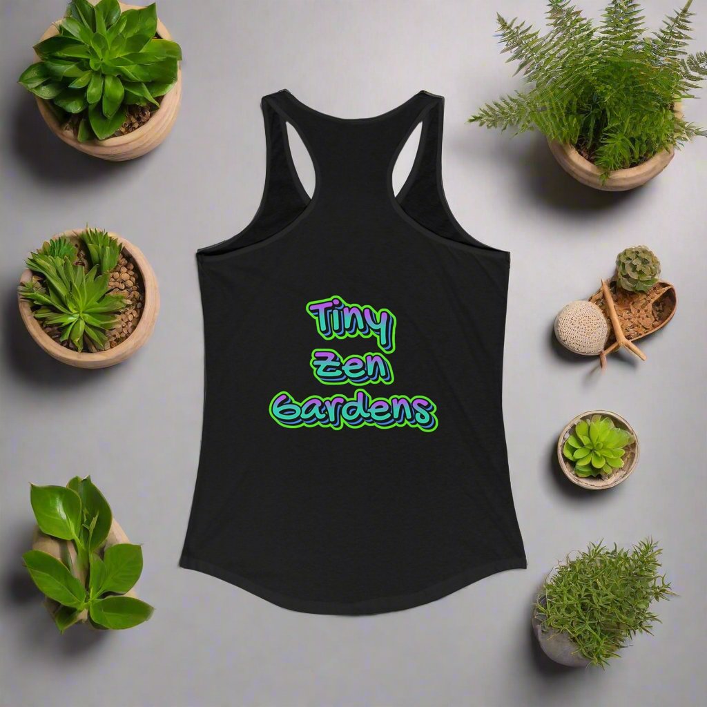 Racerback Tank with Tiny Zen Gardens Print - Tiny Zen Gardens