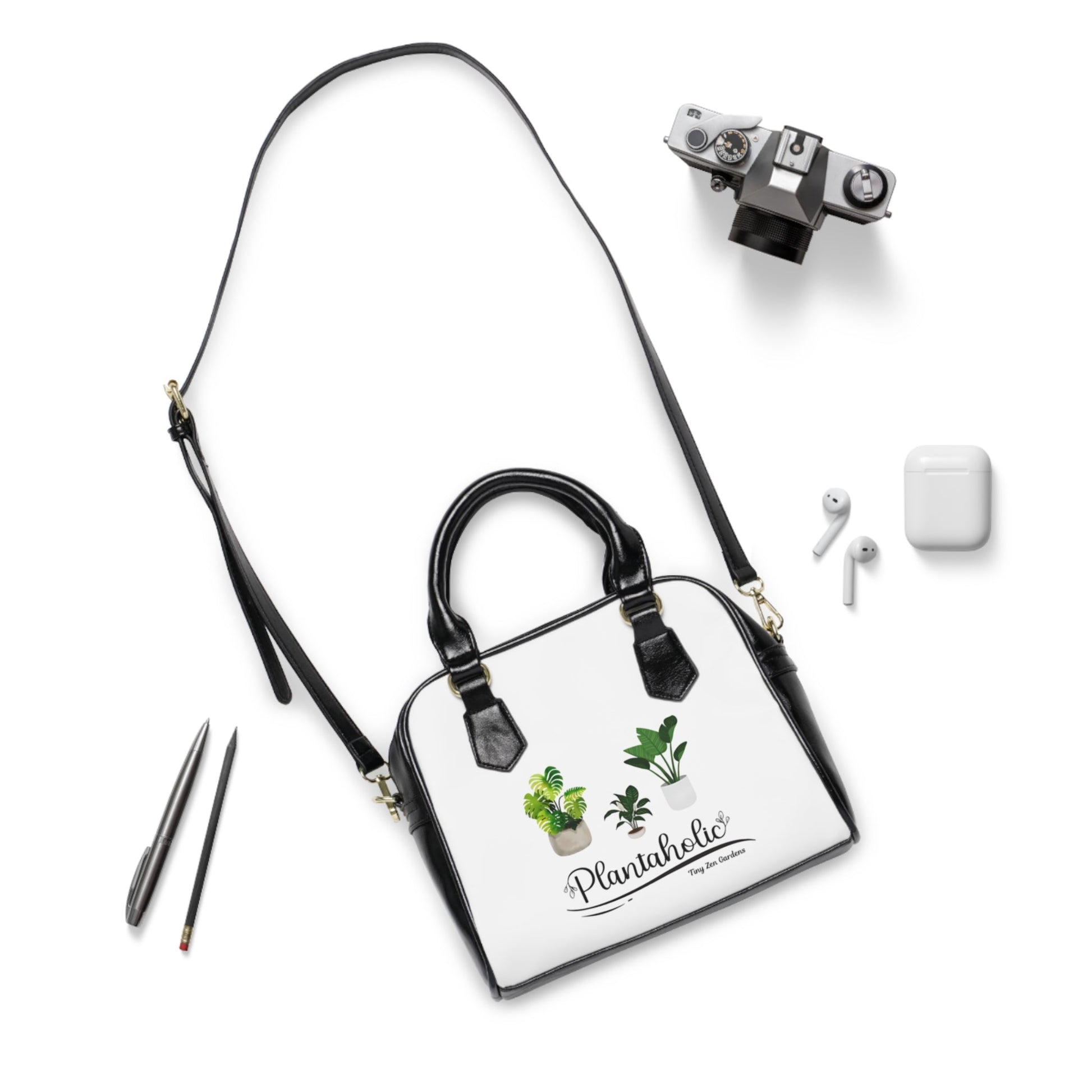 Shoulder Handbag - Plantaholic Shopping Companion - Tiny Zen Gardens