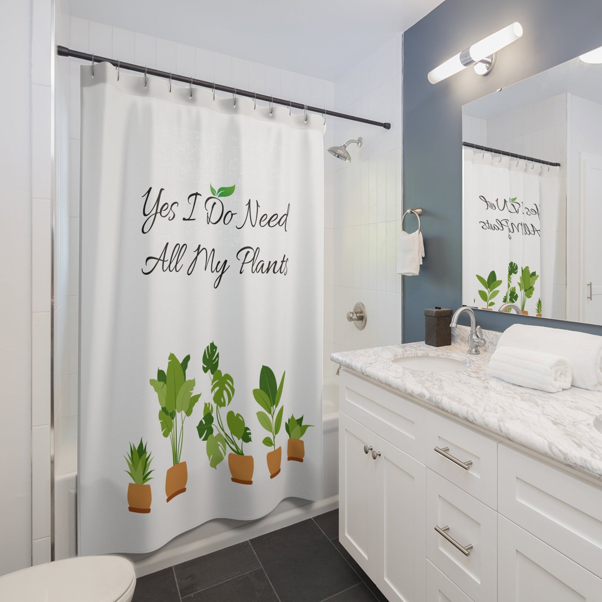Shower Curtain | Yes I Do Need All My Plants | Tiny Zen Gardens - Tiny Zen Gardens