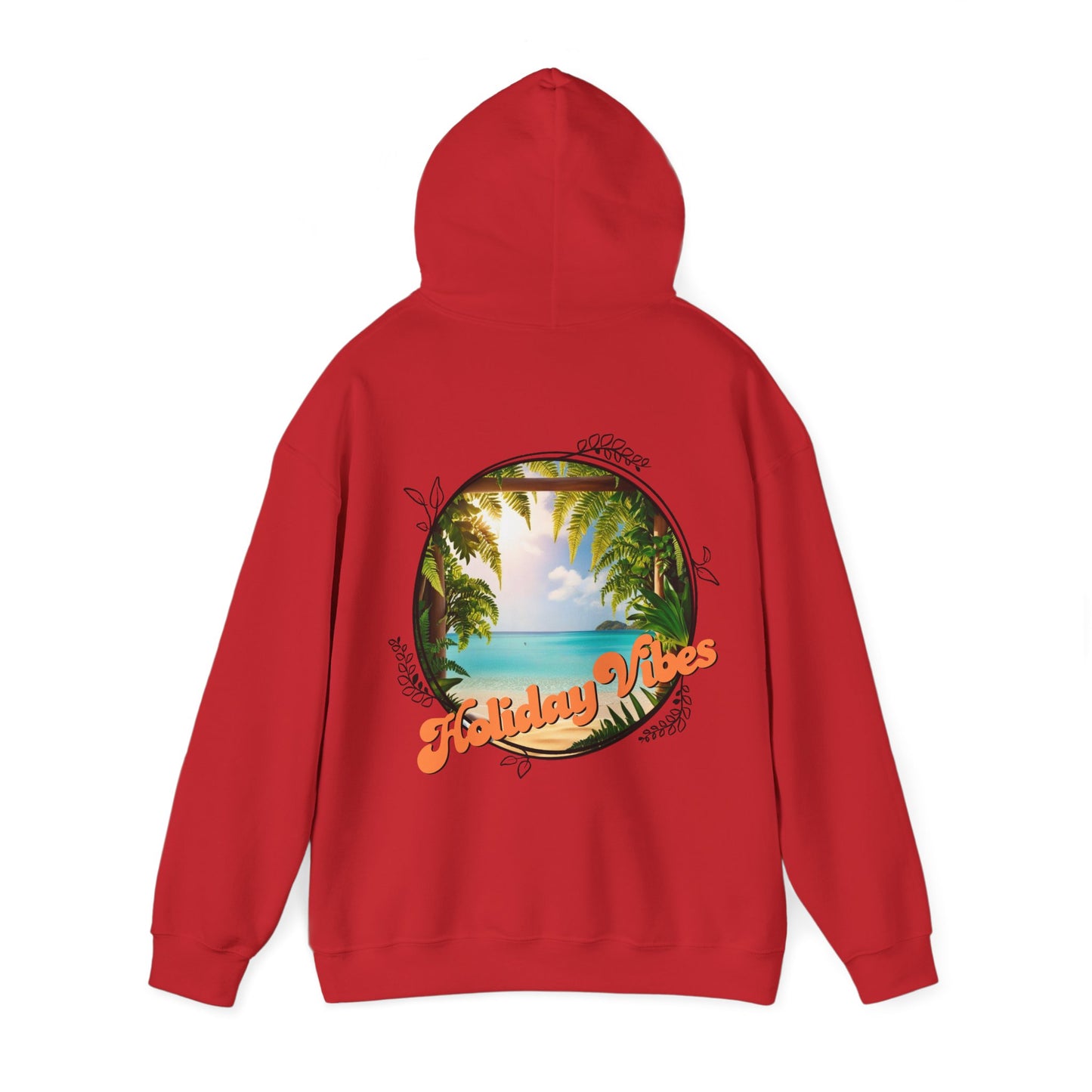 Hooded Sweatshirt Holiday Vibes Serene Beach Mental Health - Tiny Zen Gardens