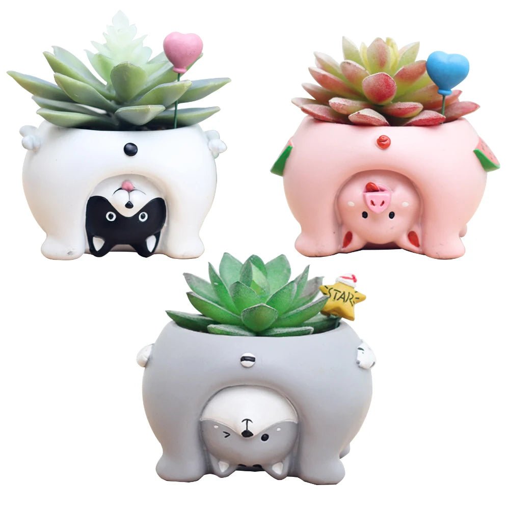 Cute Cat Pig Dog Succulent Plant Pot - Tiny Zen Gardens