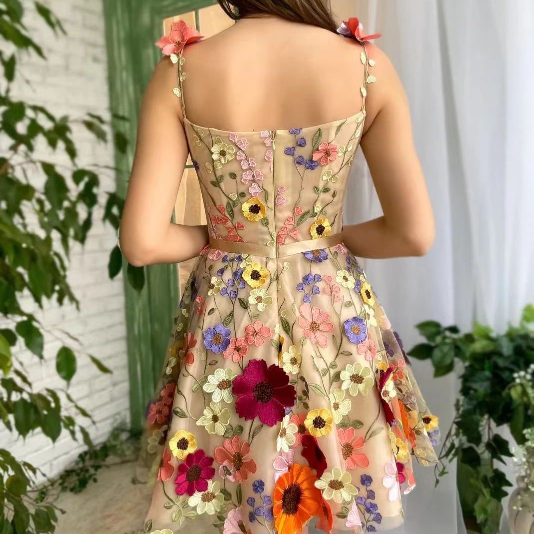 Flower Embroidery Summer Dress - Tiny Zen Gardens