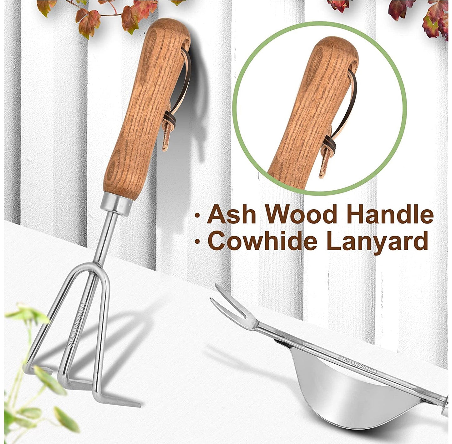 Garden Tools Stainless Steel Tools With Wooden Handle 4 - piece Set - Tiny Zen Gardens