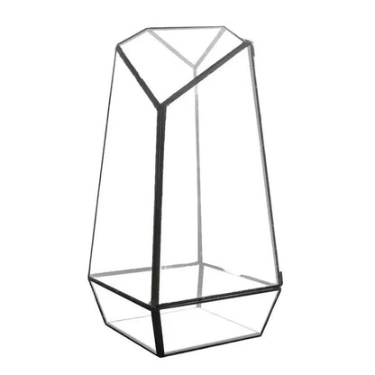 Geometric Terrarium Modern Handmade Glass with Door 25cm - Tiny Zen Gardens