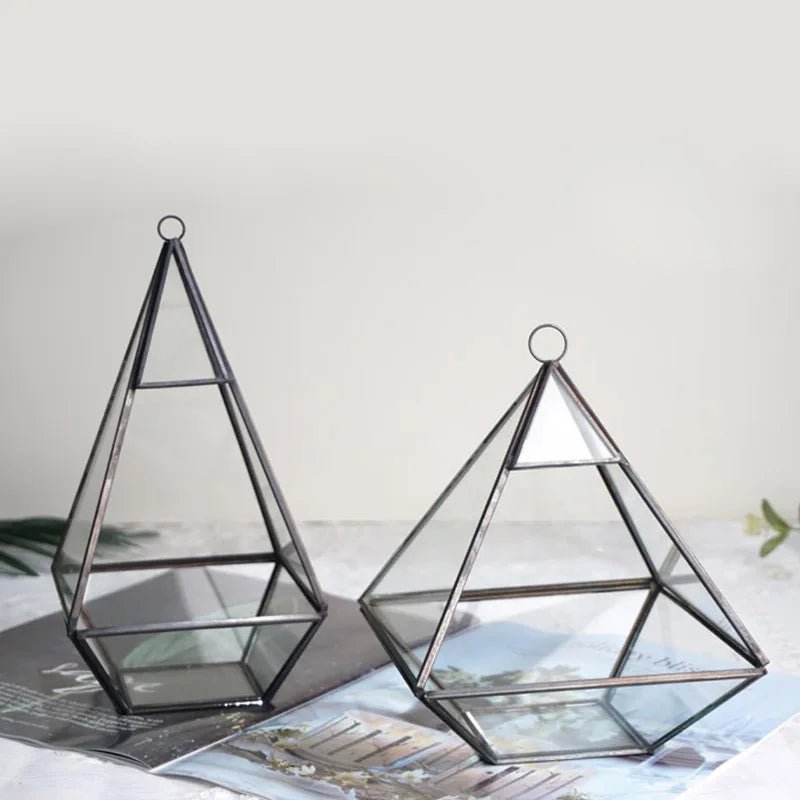 Glass Geometric Shape Terrarium Ideal for Plants - Tiny Zen Gardens