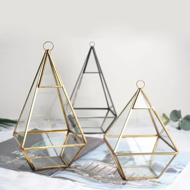 Glass Geometric Shape Terrarium Ideal for Plants - Tiny Zen Gardens