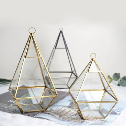 Glass Geometric Shape Terrarium Ideal for Plants - Tiny Zen Gardens