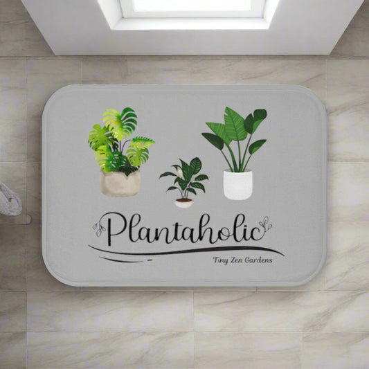 Grey Bath Mat | Plantaholic | Tiny Zen Gardens - Tiny Zen Gardens