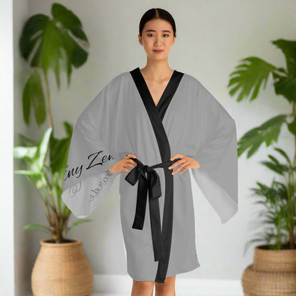 Grey Long Sleeve Kimono Robe | Plantaholic | Tiny Zen Gardens - Tiny Zen Gardens