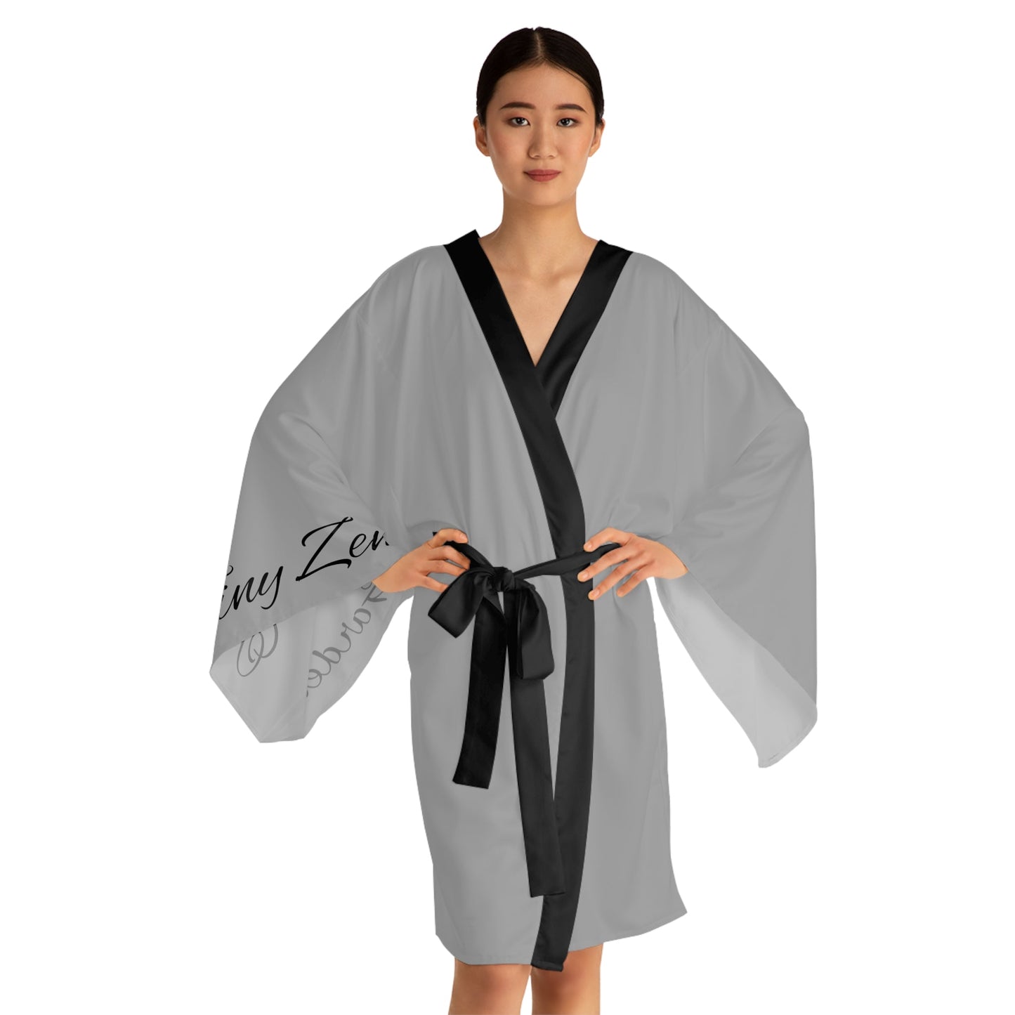 Grey Long Sleeve Kimono Robe | Plantaholic | Tiny Zen Gardens - Tiny Zen Gardens