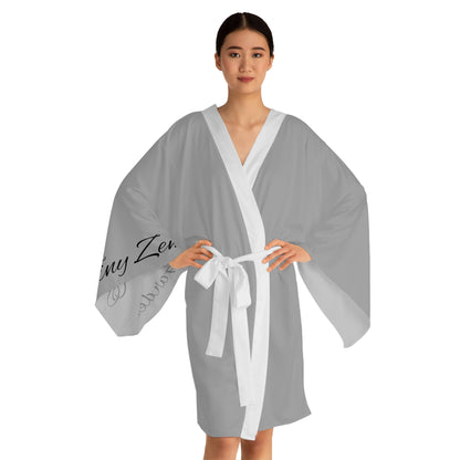 Grey Long Sleeve Kimono Robe | Plantaholic | Tiny Zen Gardens - Tiny Zen Gardens