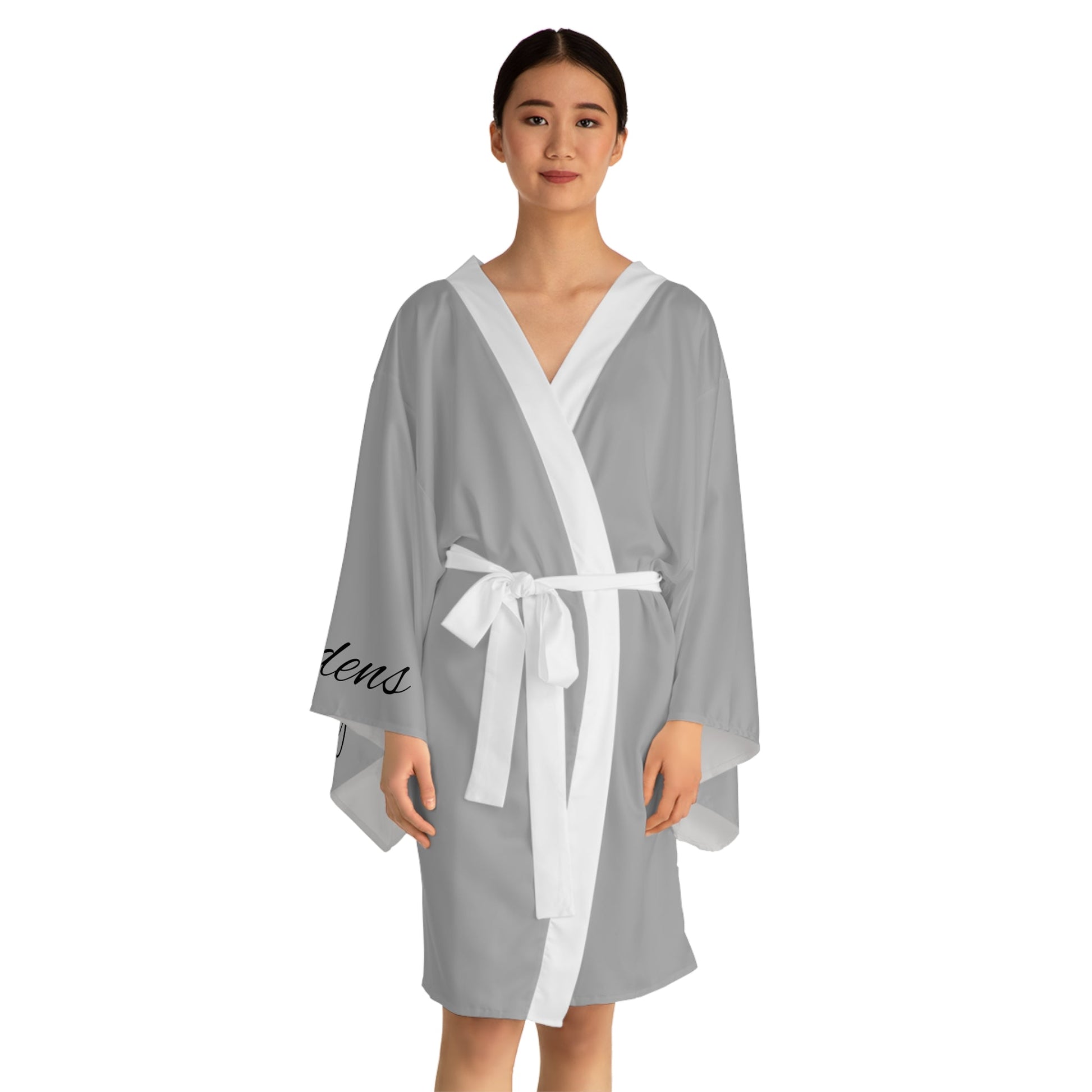 Grey Long Sleeve Kimono Robe | Plantaholic | Tiny Zen Gardens - Tiny Zen Gardens