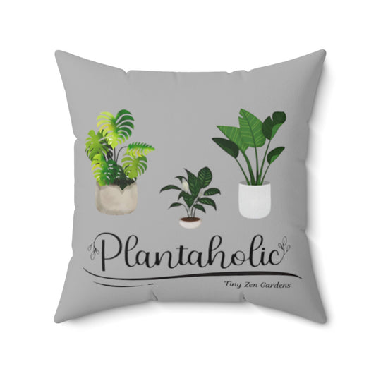 Grey Pillow | Plantaholic | Tiny Zen Gardens - Tiny Zen Gardens