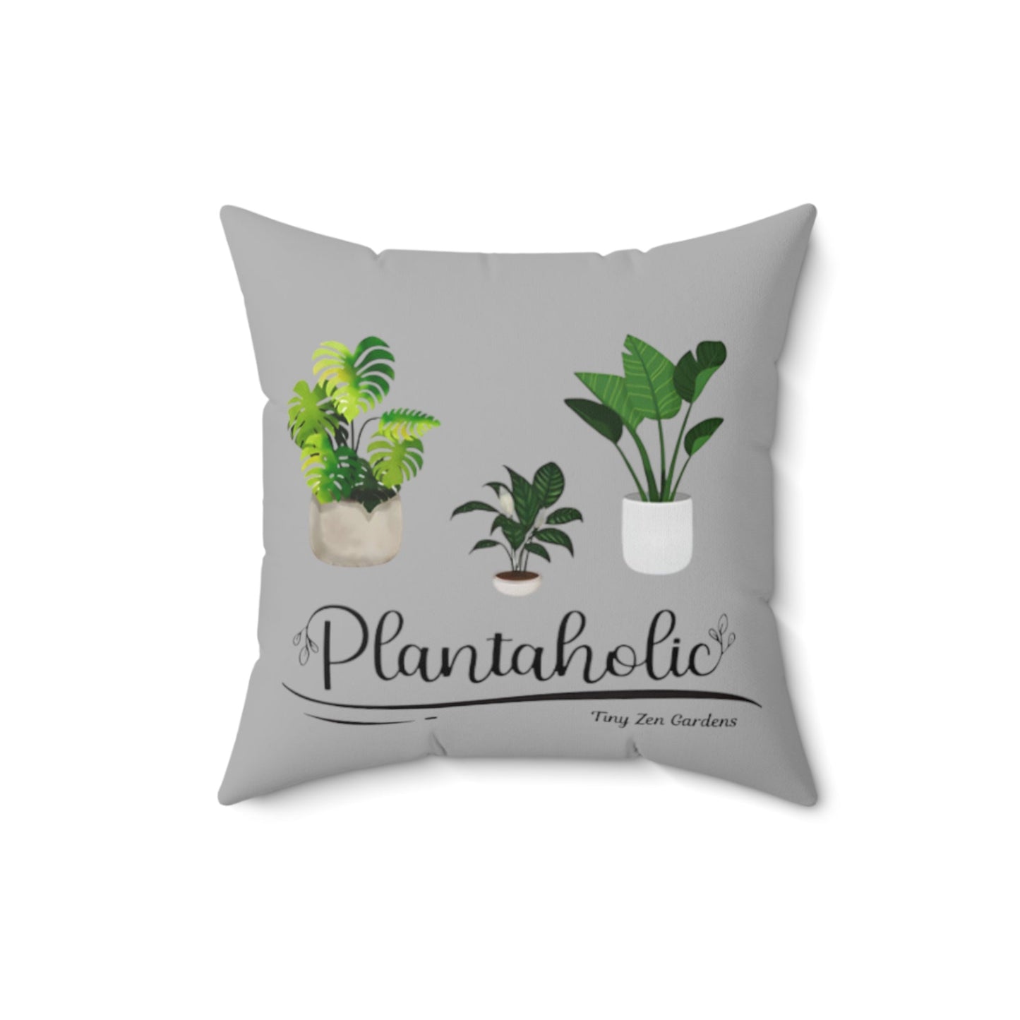 Grey Pillow | Plantaholic | Tiny Zen Gardens - Tiny Zen Gardens