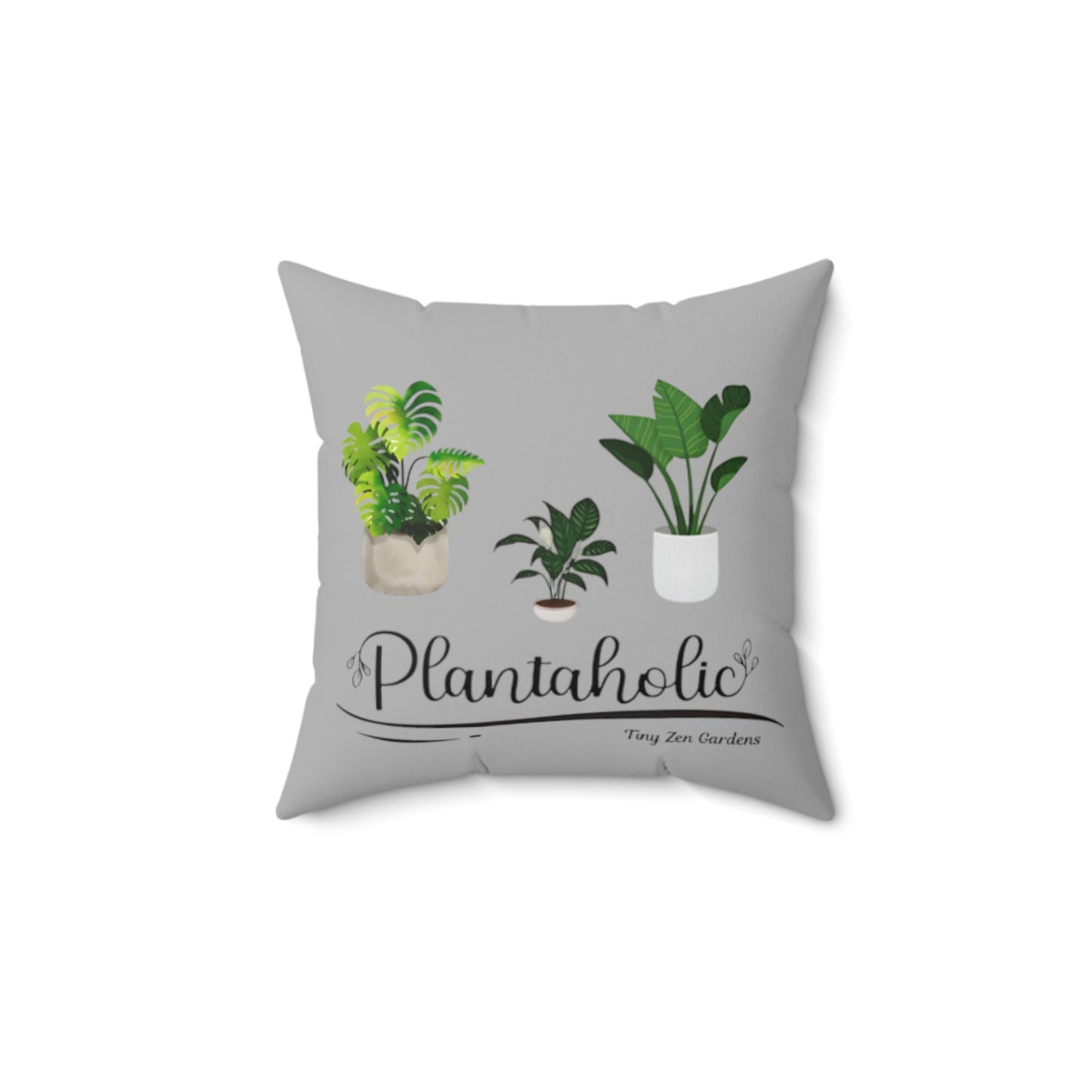 Grey Pillow | Plantaholic | Tiny Zen Gardens - Tiny Zen Gardens