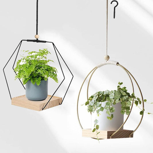 Hanging Flower Pot Plant Bracket Air Green Plant Flower Pot Decoration - Tiny Zen Gardens
