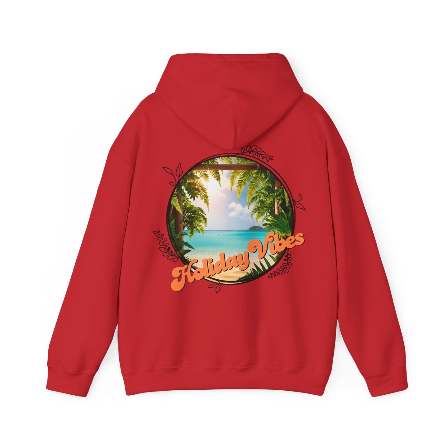 Hooded Sweatshirt Holiday Vibes Serene Beach Mental Health - Tiny Zen Gardens