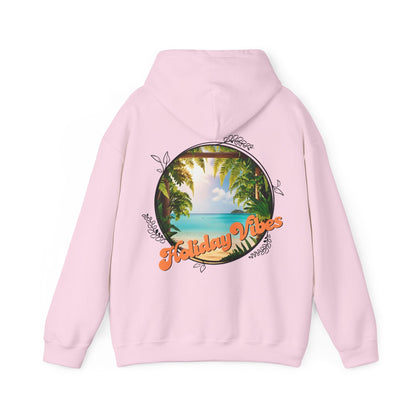 Hooded Sweatshirt Holiday Vibes Serene Beach Mental Health - Tiny Zen Gardens