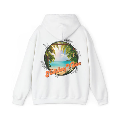 Hooded Sweatshirt Holiday Vibes Serene Beach Mental Health - Tiny Zen Gardens