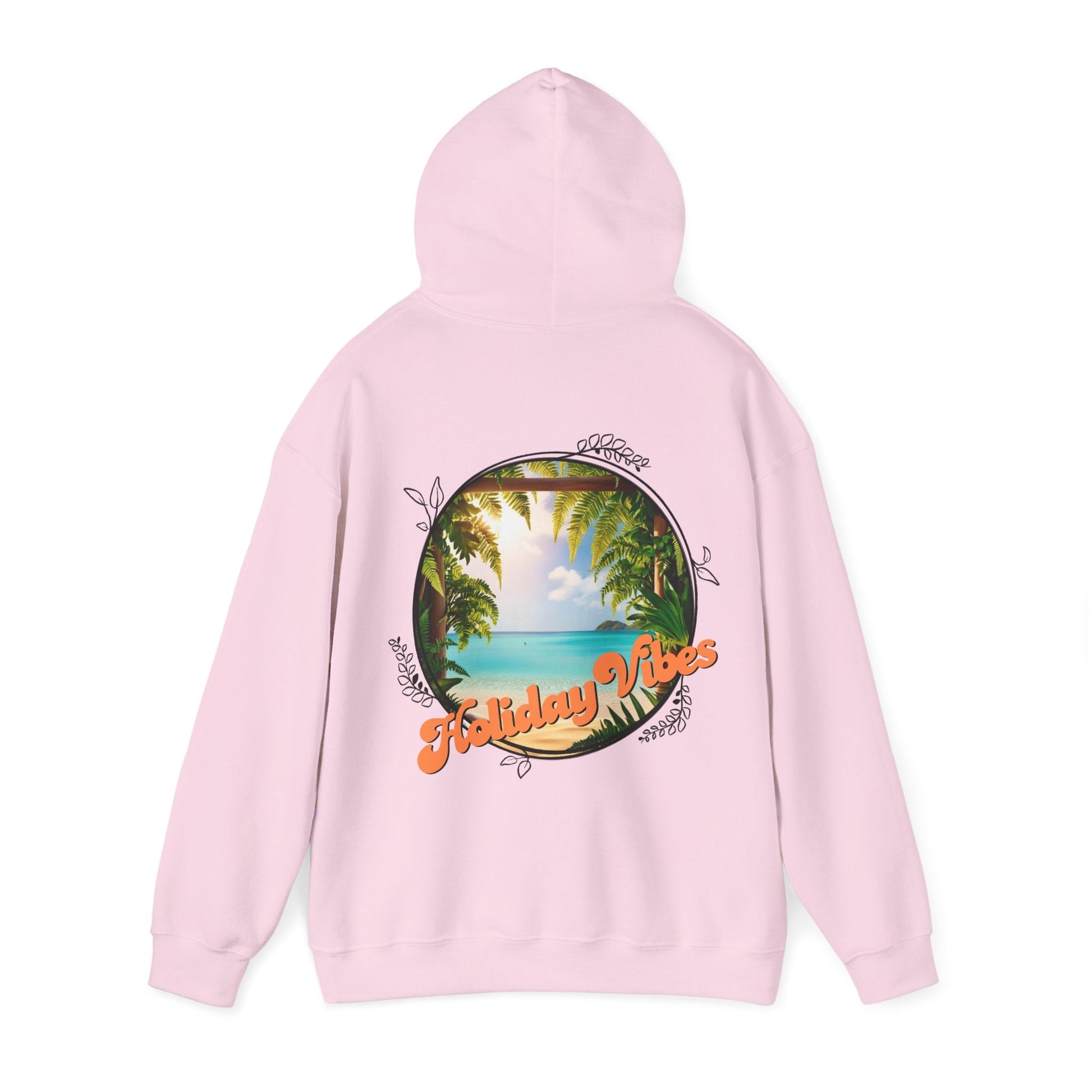 Hooded Sweatshirt Holiday Vibes Serene Beach Mental Health - Tiny Zen Gardens