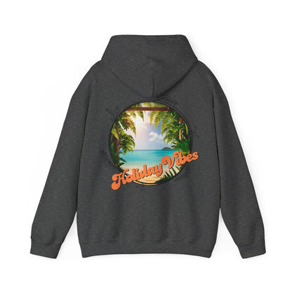 Hooded Sweatshirt Holiday Vibes Serene Beach Mental Health - Tiny Zen Gardens