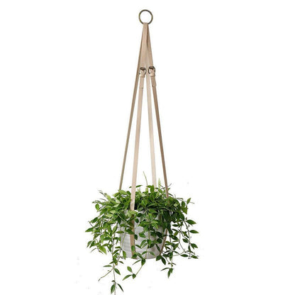 Leather Plant Hanging Basket Adjustable Hanging - Tiny Zen Gardens