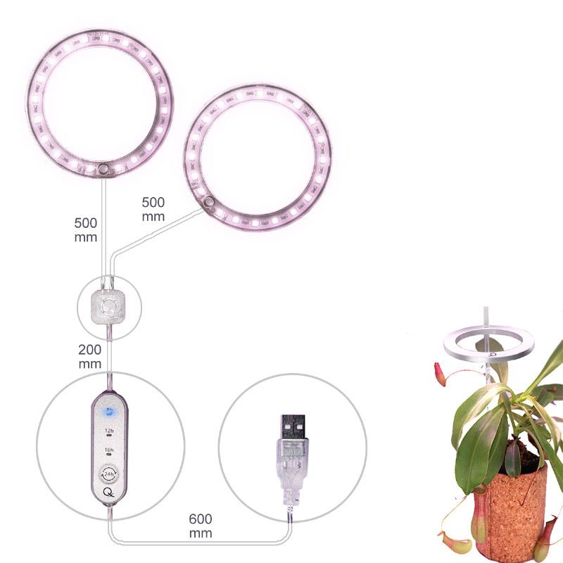 LED Grow Light Full Spectrum Angel Ring Phyto Grow Lamp USB Phytolamp For Plants 5V Lamp Indoor Flower Greenhouse Plant Seedling - Tiny Zen Gardens