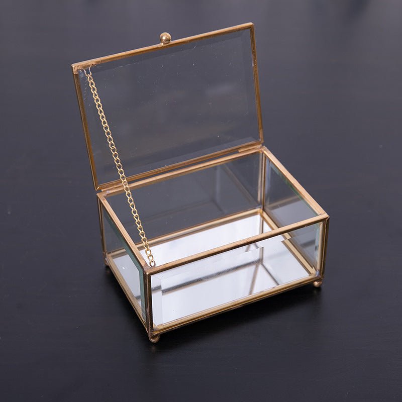 Metal transparent glass storage box - Tiny Zen Gardens