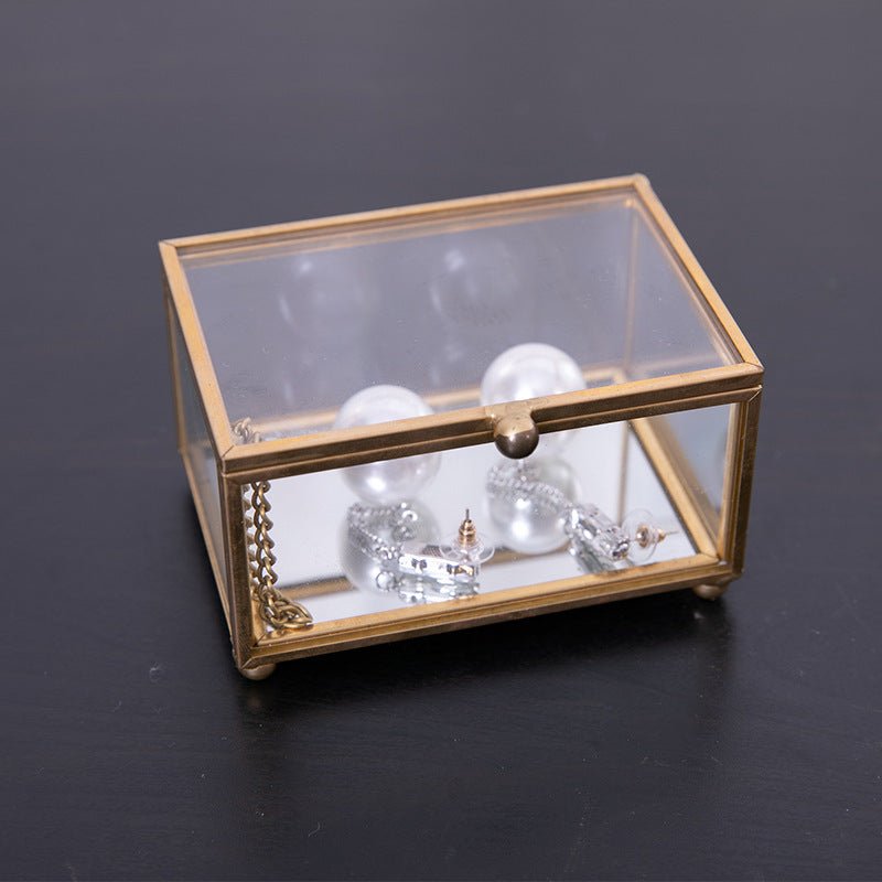 Metal transparent glass storage box - Tiny Zen Gardens