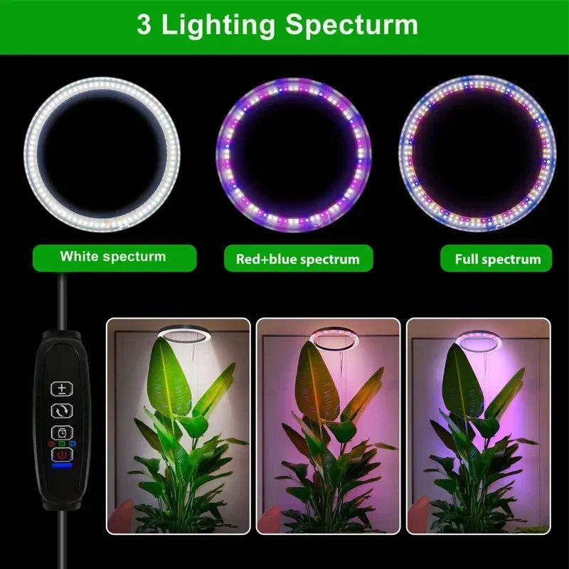 *New* Grow Lights LED Ring Indoor Plants 160Leds 6000K Full Spectrum - Tiny Zen Gardens