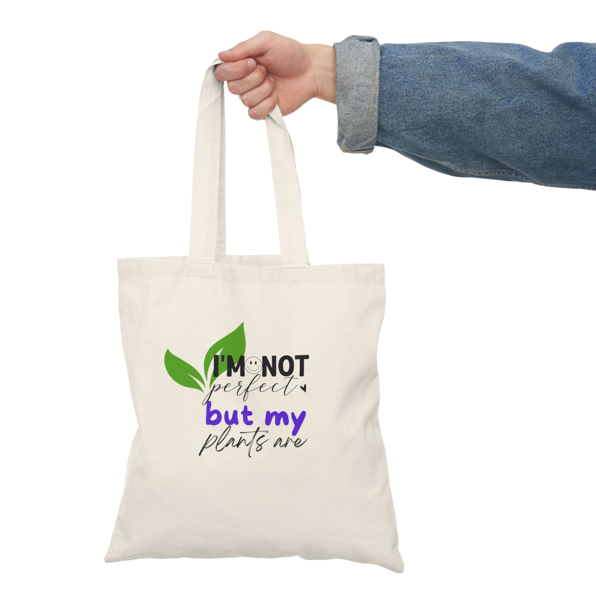 Plant Lover Tote Bag - 'I'm not perfect but my plants are' - Tiny Zen Gardens