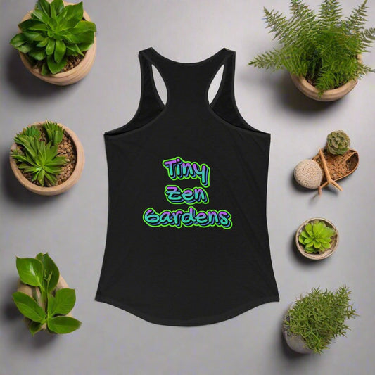 Racerback Tank with Tiny Zen Gardens Print - Tiny Zen Gardens