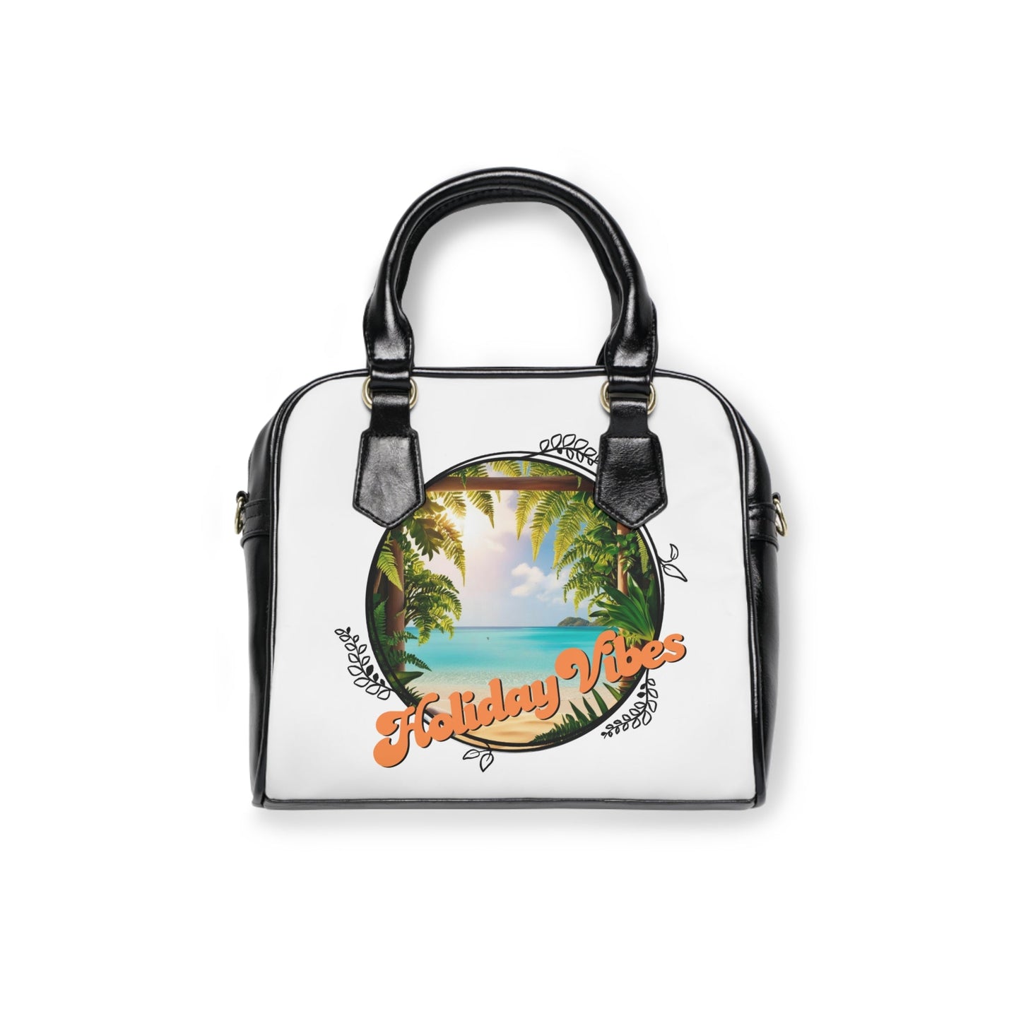 Shoulder Handbag - Holiday Vibes Beach Scene Purse - Tiny Zen Gardens