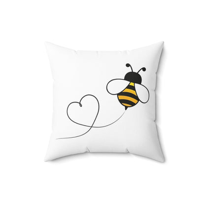 Square Pillow - Bumblebee Love Design - Tiny Zen Gardens