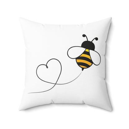 Square Pillow - Bumblebee Love Design - Tiny Zen Gardens