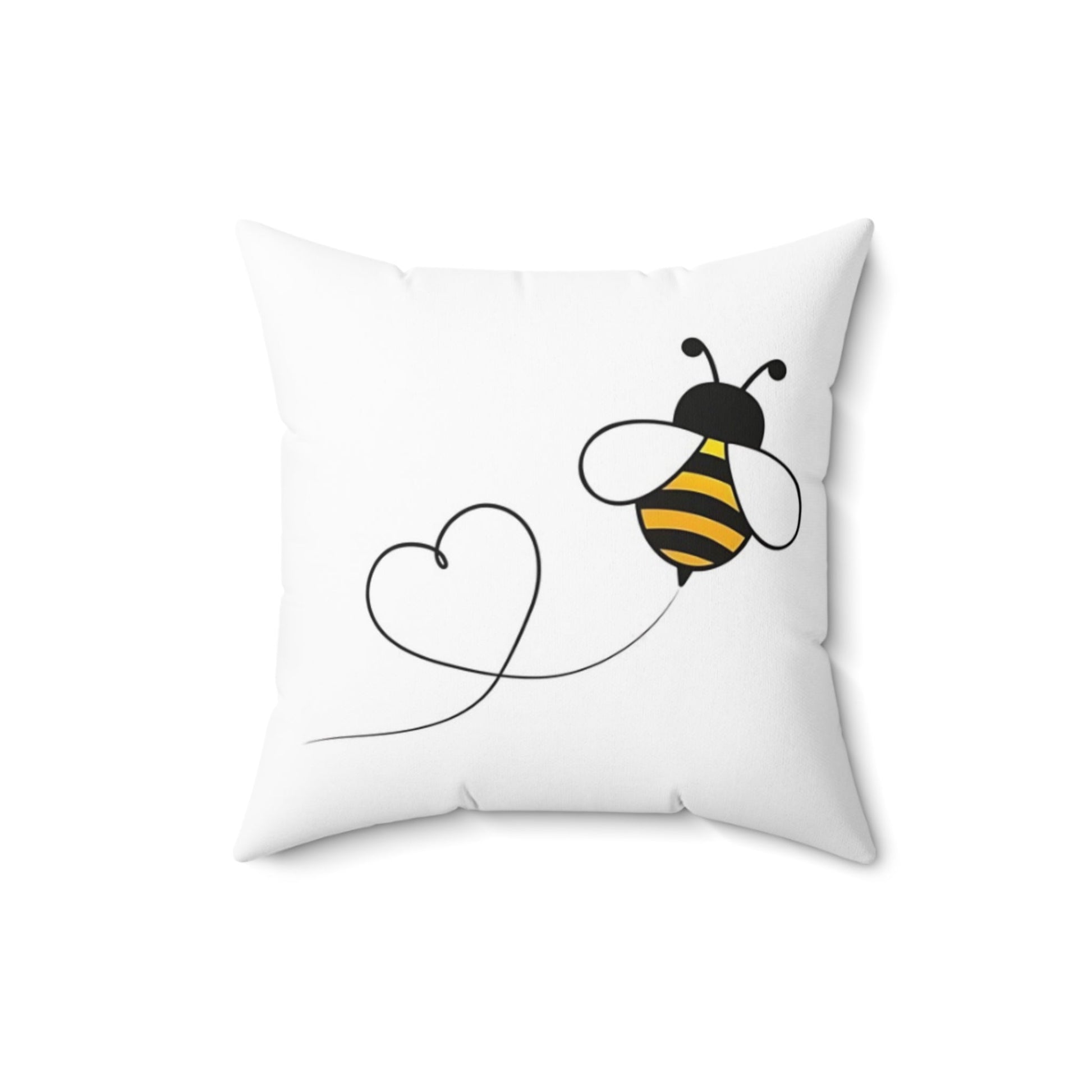 Square Pillow - Bumblebee Love Design - Tiny Zen Gardens