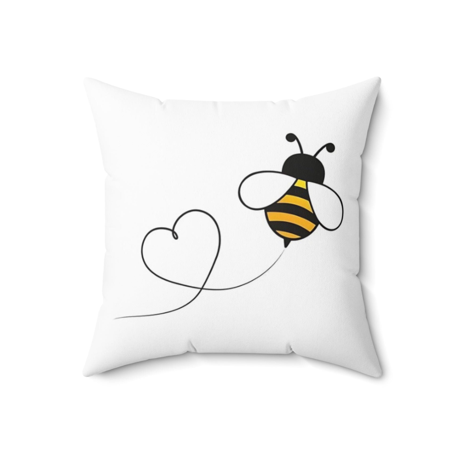 Square Pillow - Bumblebee Love Design - Tiny Zen Gardens