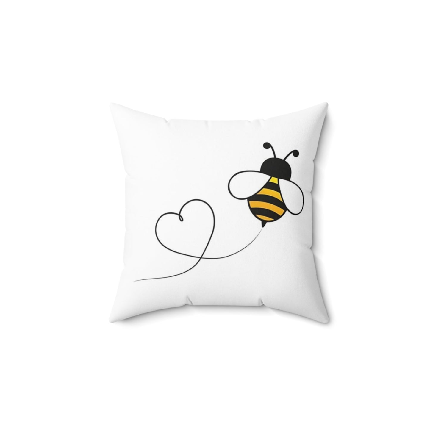 Square Pillow - Bumblebee Love Design - Tiny Zen Gardens