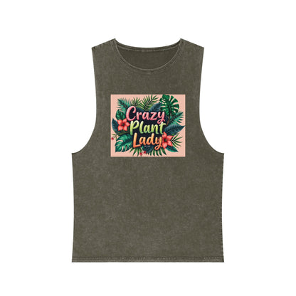 Tank Top - Crazy Plant Lady Funny Quote Tropical Plants and Flowers by Tiny Zen Gardens - Tiny Zen Gardens