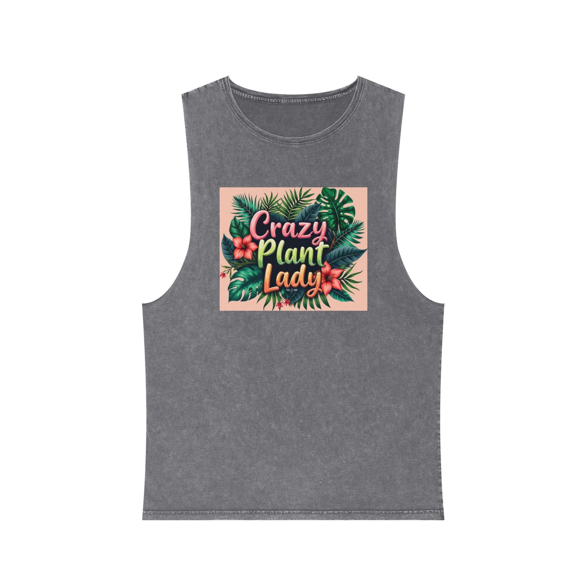 Tank Top - Crazy Plant Lady Funny Quote Tropical Plants and Flowers by Tiny Zen Gardens - Tiny Zen Gardens