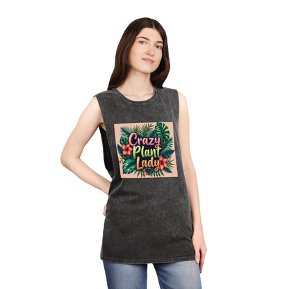 Tank Top - Crazy Plant Lady Funny Quote Tropical Plants and Flowers by Tiny Zen Gardens - Tiny Zen Gardens