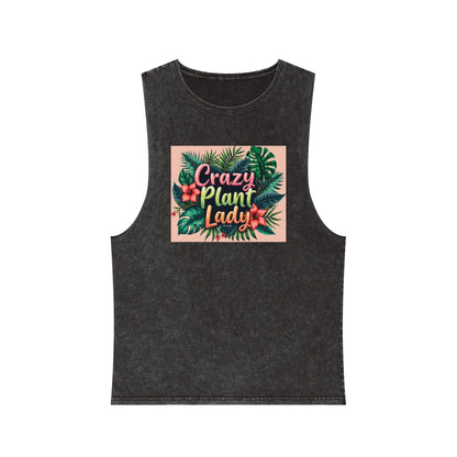 Tank Top - Crazy Plant Lady Funny Quote Tropical Plants and Flowers by Tiny Zen Gardens - Tiny Zen Gardens