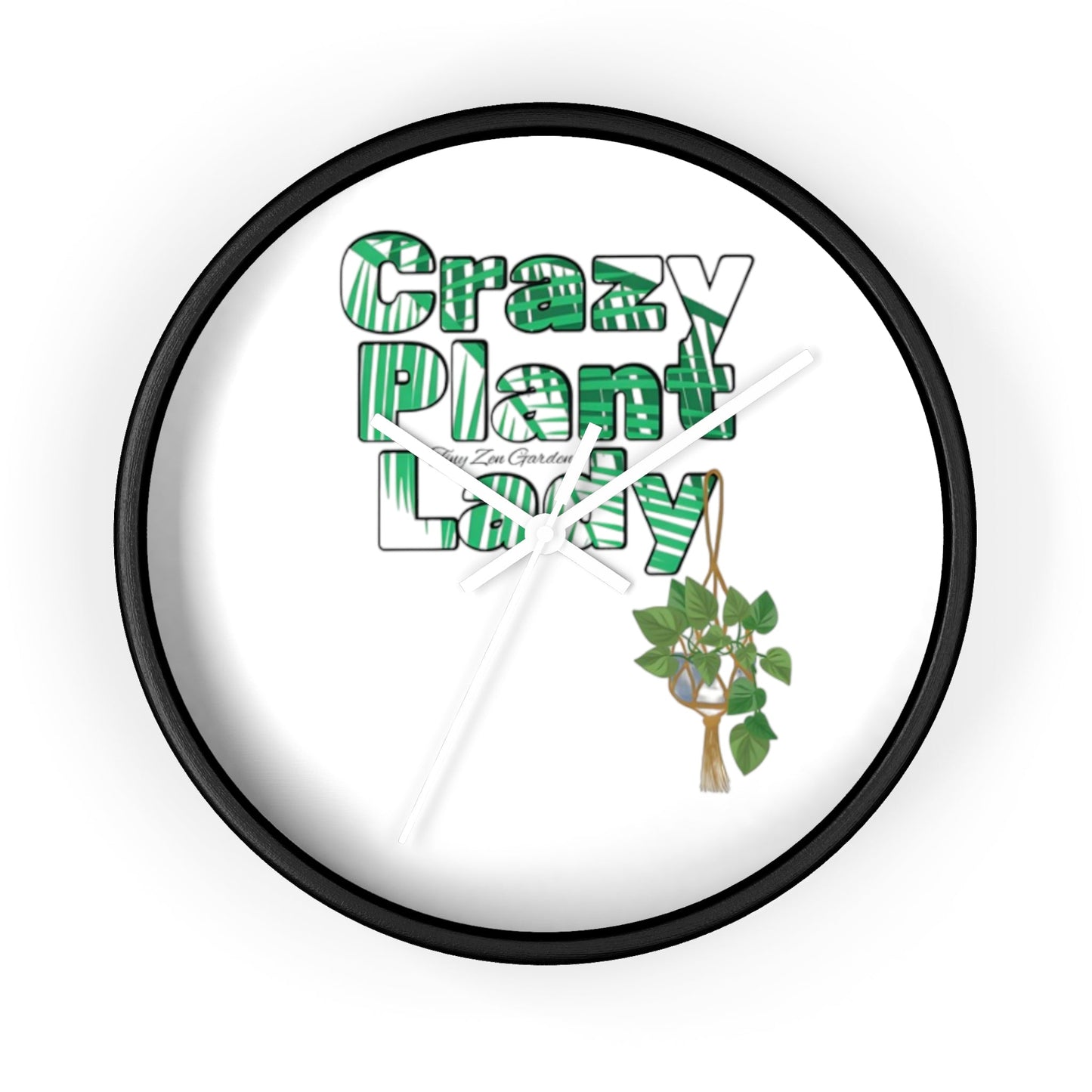 Wall Clock | Crazy Plant Lady | Tiny Zen Gardens - Tiny Zen Gardens