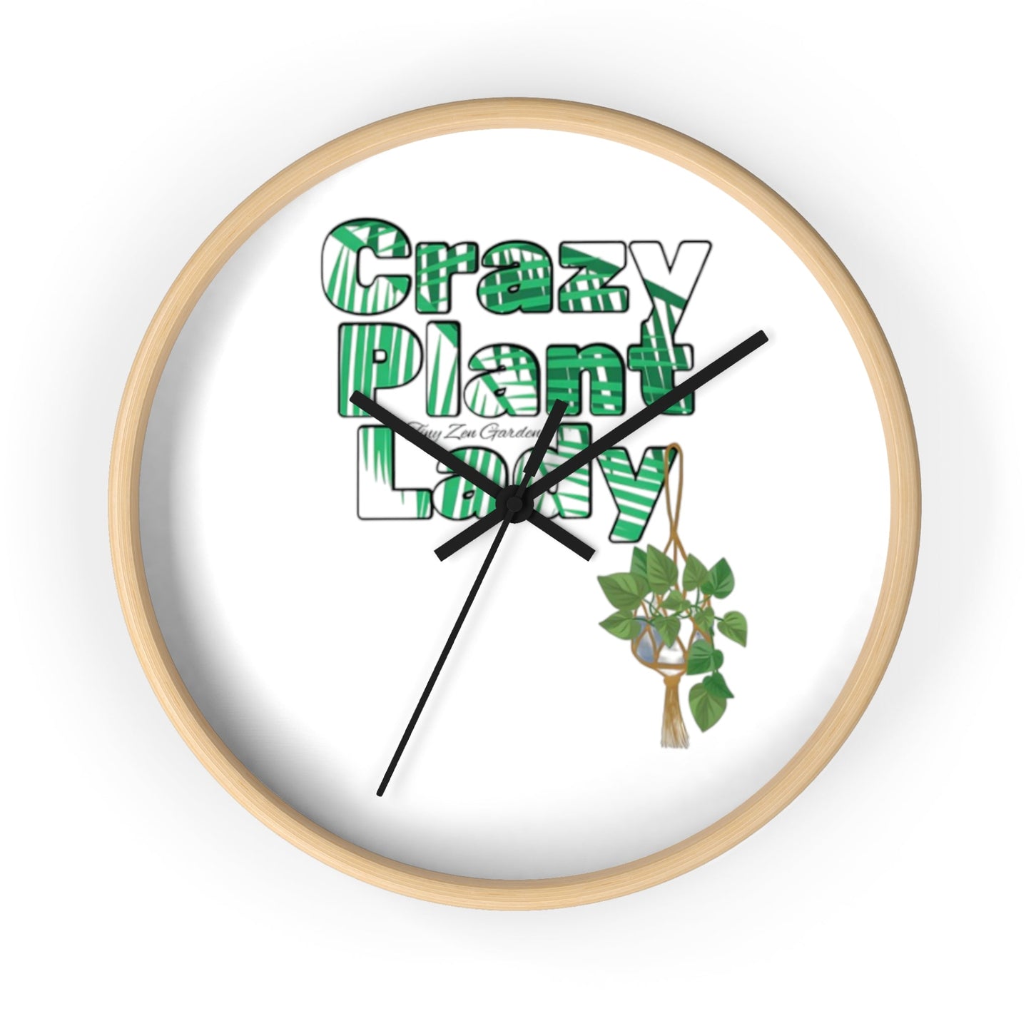 Wall Clock | Crazy Plant Lady | Tiny Zen Gardens - Tiny Zen Gardens