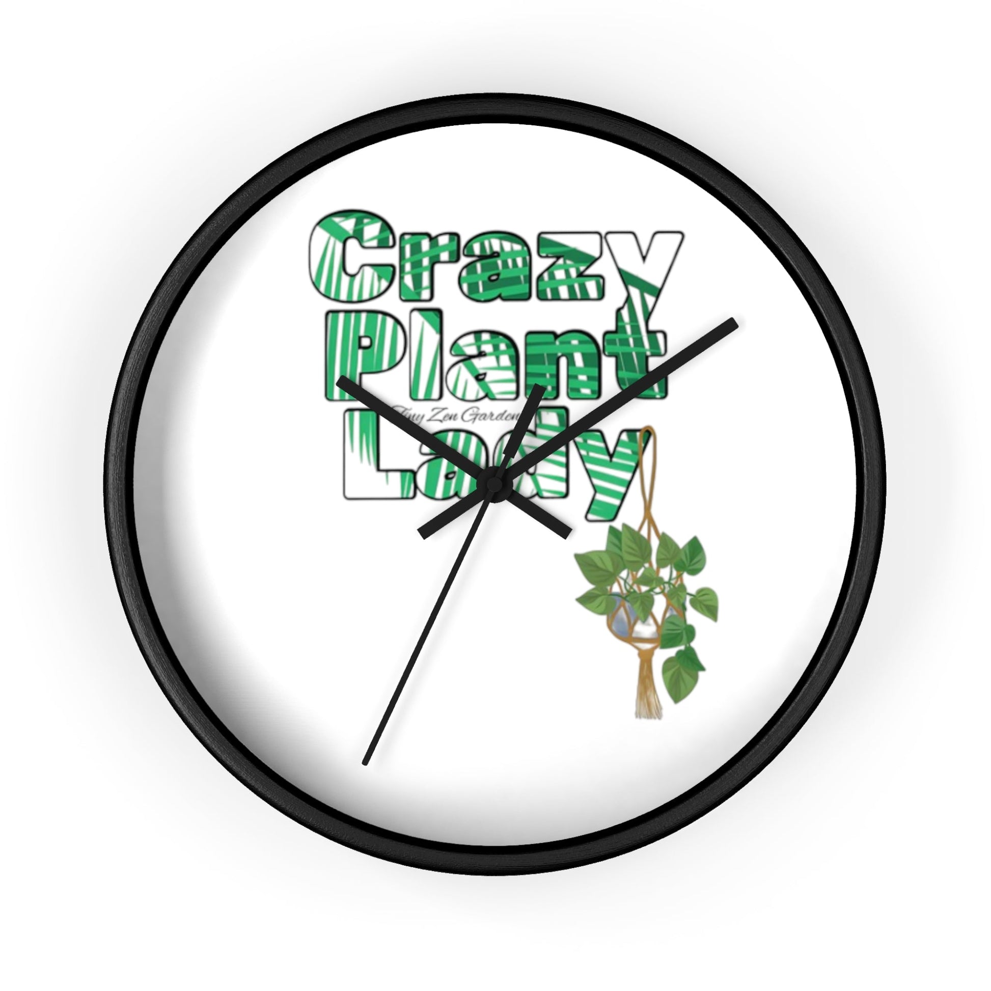 Wall Clock | Crazy Plant Lady | Tiny Zen Gardens - Tiny Zen Gardens